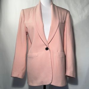 Blassport by Bill Blass Eighties-Cut Shawl Collar Wool Spring Blazer Pink Size 4